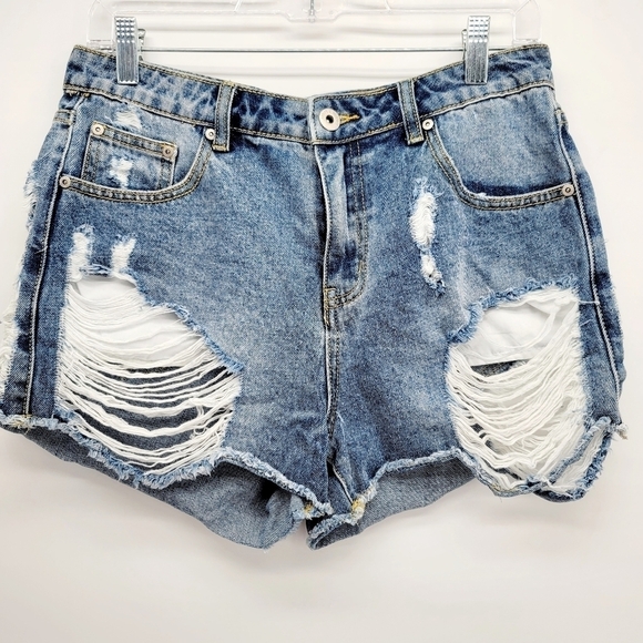 Dance & Marvel High Waisted Distressed Shorts - Picture 1 of 7
